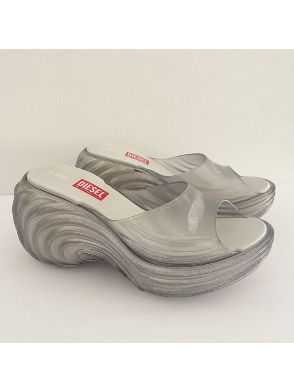 Melissa x Diesel Quantum Platform Sandals Shoes Silver